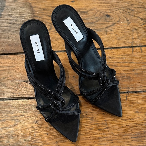 Reiss Shoes - Reiss Black Strappy Heeled Sandals